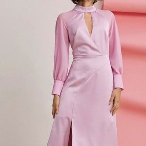 Foxiedox Orchid Front Slit Halter Neck Midi Dress Size Medium NWT!